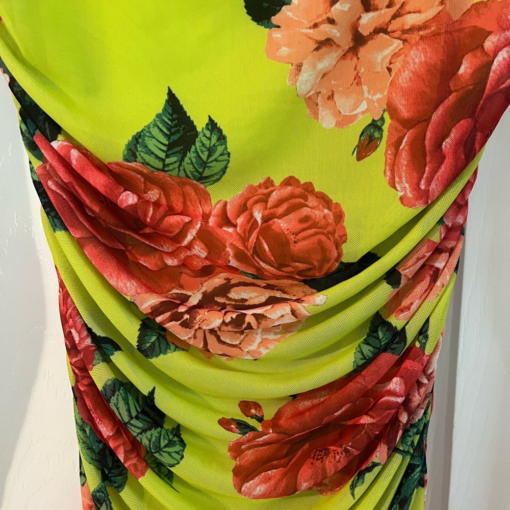 AFRM Green and Red Floral Long Sleeve Dress - Picture 2 of 2